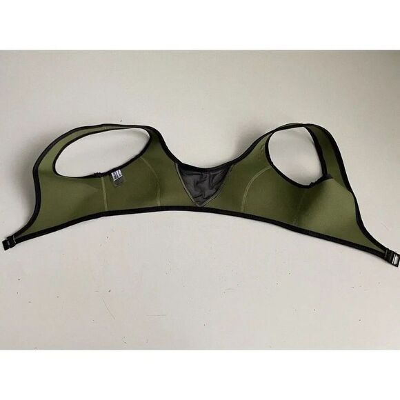 Hoaka Swimwear Bikini Top Neoprene Mesh Army Green Black Women’s Sz S+ - Picture 8 of 10